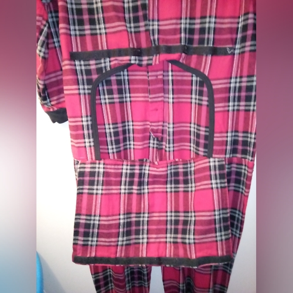 BIG FEET FLANNEL ADULT FOOTED UNISEX ONESIE PLAID PAJAMAS SZ. XL - Picture 3 of 6